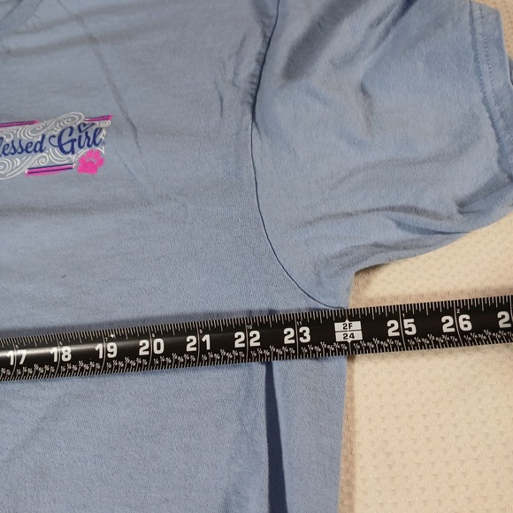 Blessed Girl "My Dog" Womens Cotton Classic T-shirt Size 2XL Light Icy Blue - Picture 7 of 9